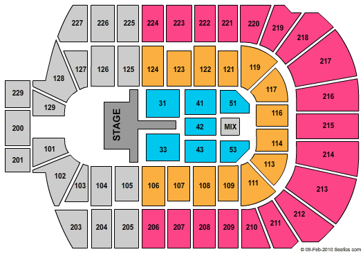 Blue Cross Arena Daughtry Seating Chart